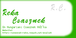 reka csasznek business card